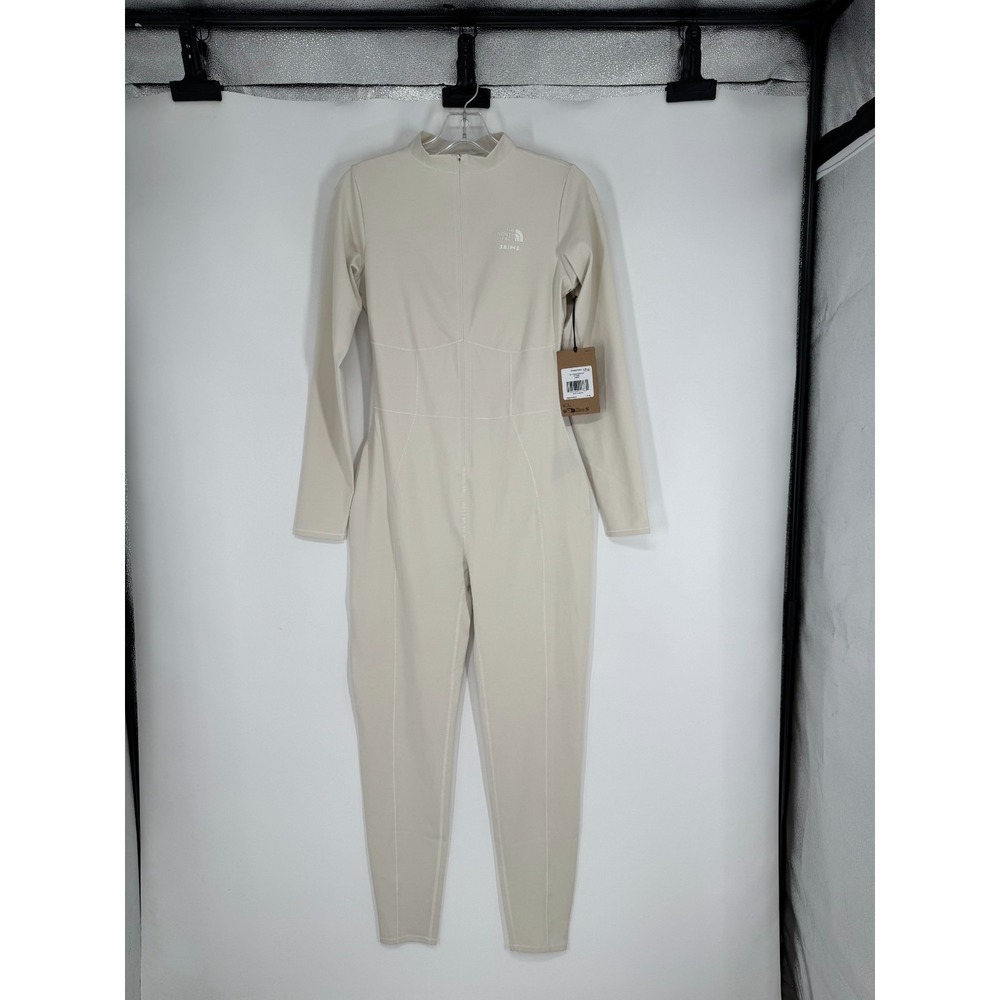 The North Face X SKIMS Refina Full Bodysuit Womens Large Bone Zip Front TNF